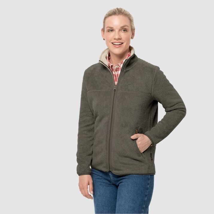 Chamarra Polar Jack Wolfskin Chilly Walk Mujer Verdes Oscuro Mexico-5834196